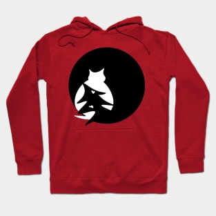 happy holidays christmas skandi cat and pine silhouette design Hoodie